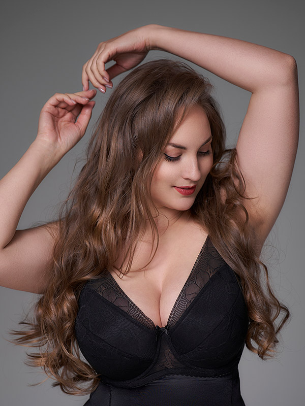 LISA VATTERET PUSH UP - Plus Size Underwired bra fra Plaisir